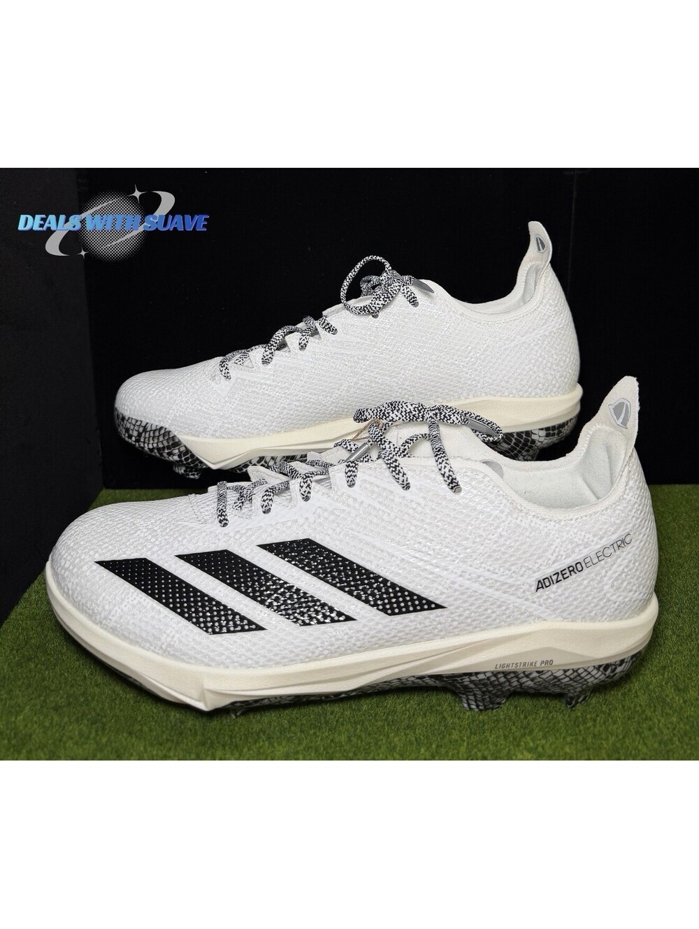 Adidas Adizero Electric 2.0 Baseball Cleat White Snakeskin JR7817 Men's 15